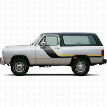 Twin Stripes Türseiten Vinyl-Aufkleber-Set für Dodge Ramcharger 1974-1993 2