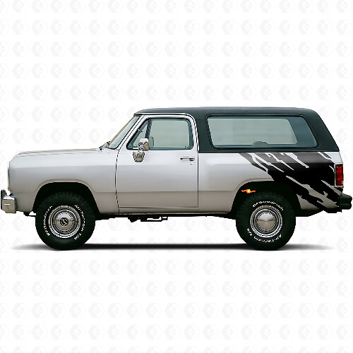 Schlamm-Spritz Grafik Heckseiten Vinylaufkleber für Dodge Ramcharger 1974-1993 1