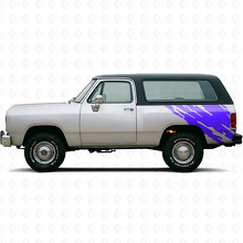 Schlamm-Spritz Grafik Heckseiten Vinylaufkleber für Dodge Ramcharger 1974-1993 2