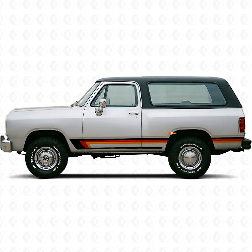 Dreifach-Streifen Türseiten-Vinylaufkleber für Dodge Ramcharger 1974-1993