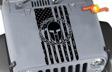 Molon Labe USA Flag Spartaner Helm Motorhaube Vinyl-Aufkleber für Jeep Wrangler_2