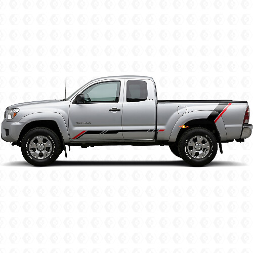 Doppelstreifen Tür- und hinterer Kotflügel Vinyl-Aufkleber-Kit für Toyota Tacoma 2004-2015 1