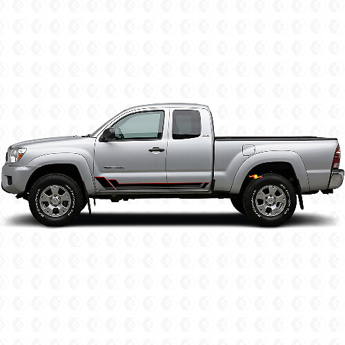 Twin Stripes Seitenschweller Vinyl-Aufkleber-Set für Toyota Tacoma 2004-2015 1