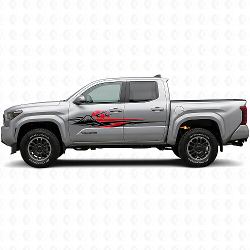 Japanisches Sakura-Grafik-Seiten-Vinyl-Set für Toyota Tacoma 2023+