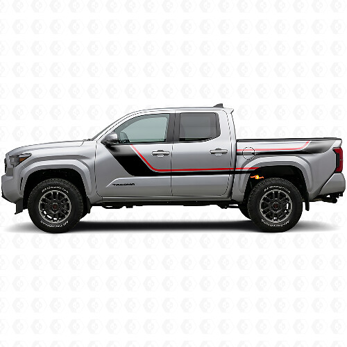 Twin Stripes Tür- und Heckseiten-Vinyl-Aufkleber-Kit für Toyota Tacoma 2023+ 1