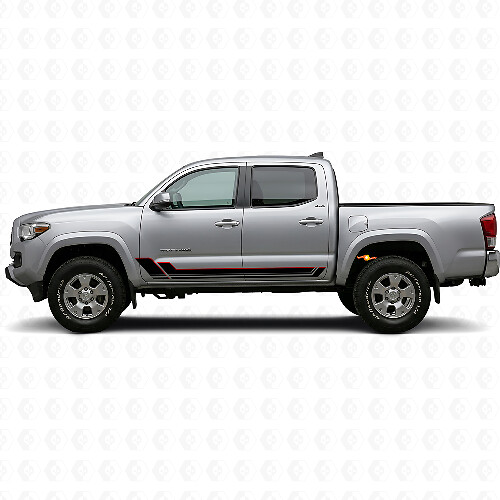 Twin-Stripes Schweller- Vinylaufkleber-Set für Toyota Tacoma 2015-2023 1
