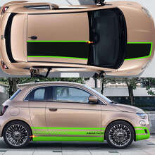 Racing-Streifen Motorhaube Dach Seiten Vinyl-Aufkleber-Set für Fiat 500 Abarth 3