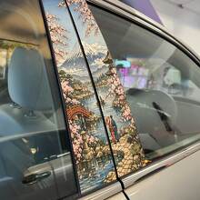 Mount Fuji mit Kirschblüten Säulentüren Vinyl-Aufkleber 2