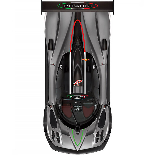 Aufschrift im italienischen Stil Haube Dach Seiten Vinylaufkleber für Pagani Zonda R 1