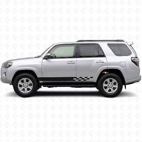 Karierte Streifen Rocker Panel Vinyl Aufkleber für Toyota 4Runner 2009-2024 1
