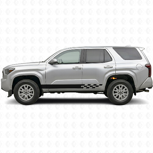 Karierte Streifen Seitenschweller Vinyl-Aufkleber für Toyota 4Runner 2024+ 1