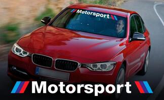 BMW MOTORSPORT mit Streifen WINDSCHUTZSCHEIBENBANNER Fensteraufkleber für M3 4 5 6 e46 e36