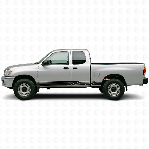 Verflochtene Streifen Rocker Panel Vinyl-Aufkleber für Toyota Tundra 1999-2006 1