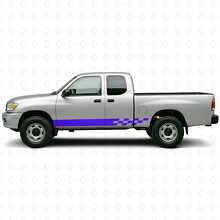 Schachbrett-Streifen Einstiegsleisten Vinyl-Aufkleber für Toyota Tundra 1999-2006 2