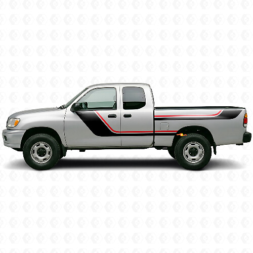 Twin Stripes Tür- und hinterer Seiten-Vinyl-Decal-Kit für Toyota Tundra 1999-2006 1