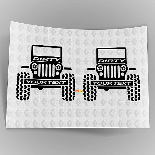 Individuelles Vinyl-Aufkleber-Set im schmutzigen Reifenprofil-Stil für Jeep Wrangler