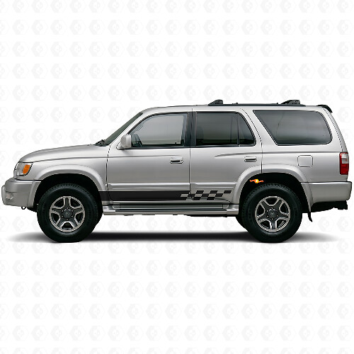 Schachbrett-Streifen Seitenschweller Vinylaufkleber für Toyota 4Runner 1995-2002 1