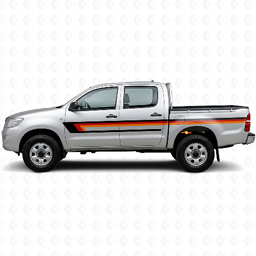 Vinyl-Aufkleber mit dreifachen Streifen für Türseite für Toyota Hilux 2004-2015 1
