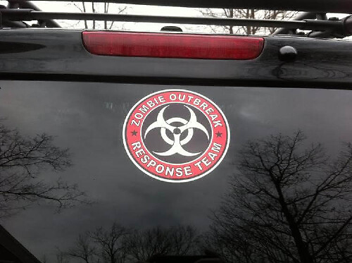 Zombie-Ausbruch-Reaktionsteam Biohazard-Logo Vinyl-Aufkleber
