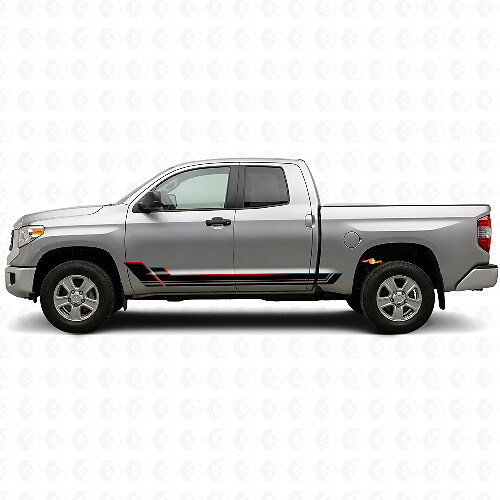 Twin Stripes Rocker Panel Vinyl-Aufkleber-Set für Toyota Tundra 2007-2021 1