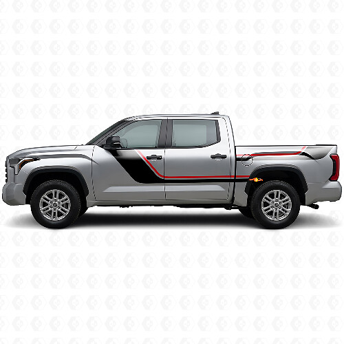Twin Stripes Tür- und hintere Seiten-Vinylaufkleber-Set für Toyota Tundra 2022+ 1