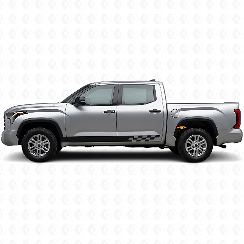 Schachbrett-Streifen Vinyl-Aufkleber für Seitenschweller Toyota Tundra 2022+ 1