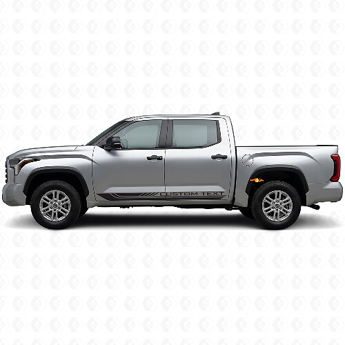 Schachbrettmuster gebogene Streifen Rocker Panel Vinyl Aufkleber für Toyota Tundra 2022+