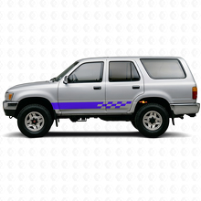 Schachbrett-Streifen Schwellerfolie Aufkleber für Toyota 4Runner 1989-1995 2