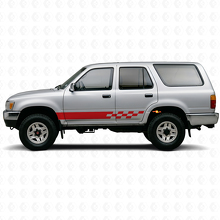 Schachbrett-Streifen Schwellerfolie Aufkleber für Toyota 4Runner 1989-1995 3