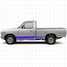 Schachbrett-Streifen Schweller-Vinyl-Aufkleber für Toyota Hilux 1968-1972 2