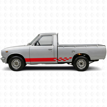 Schachbrett-Streifen Schweller-Vinyl-Aufkleber für Toyota Hilux 1968-1972 3