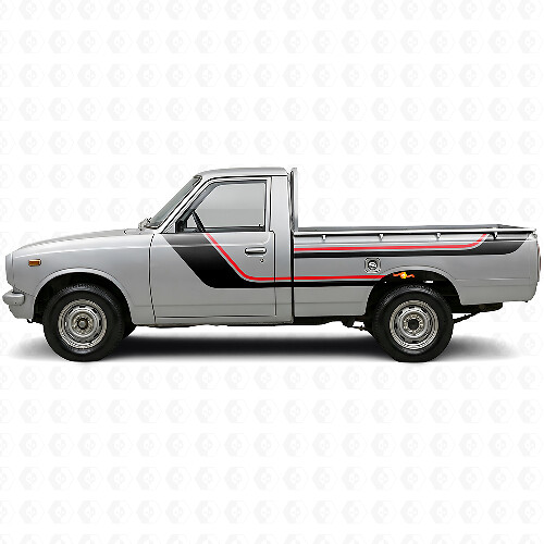 Twin Stripes Tür- und hintere Seiten Vinyl-Aufkleber Set für Toyota Hilux 1968-1972 1