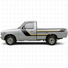 Twin Stripes Tür- und hintere Seiten Vinyl-Aufkleber Set für Toyota Hilux 1968-1972 2