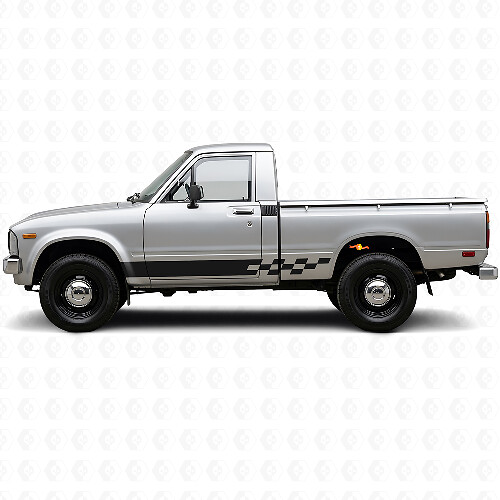 Karierte Streifen Schweller Vinyl-Aufkleber für Toyota Hilux 1978-1983