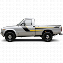 Twin Stripes Tür- und hintere Seiten Vinyl-Aufkleber Set für Toyota Hilux 1978-1983 2