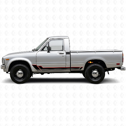 Twin Stripes Seitenschweller Vinyl-Aufkleberset für Toyota Hilux 1978-1983 1