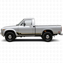 Twin Stripes Seitenschweller Vinyl-Aufkleberset für Toyota Hilux 1978-1983 2