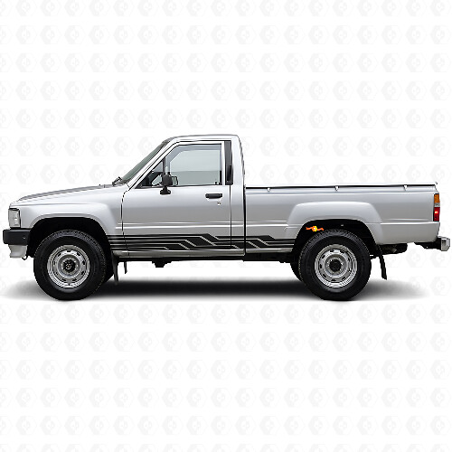Verschlungene Streifen Schweller Vinylaufkleber für Toyota Hilux 1983-1988 1