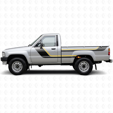 Twin-Stripes Tür- und hintere Seiten-Vinylaufkleber-Set für Toyota Hilux 1983-1988 2