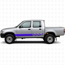 Schachbrettstreifen Schweller Vinyl-Aufkleber für Toyota Hilux 1988-1997 2