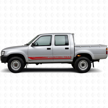 Schachbrettmuster Gebogene Streifen Schweller Vinylaufkleber für Toyota Hilux 1988-1997 3