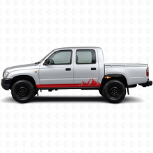 Berge Dünne Streifen Schweller Vinylaufkleber für Toyota Hilux 1997-2004_3