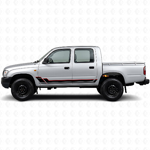Twin Stripes Schweller Vinyl-Aufkleber Set für Toyota Hilux 1997-2004