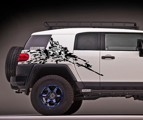 Seitliches Vinyl-Aufkleber-Set für hinteren Spritzschutz für Toyota FJ Cruiser