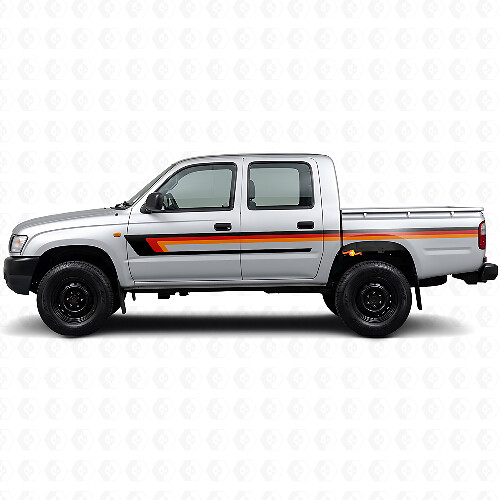 Triple Streifen Tür Seiten Vinylaufkleber für Toyota Hilux 1997-2004 1