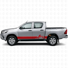 Mountains Style Streifen Schweller Vinyl Aufkleber Set für Toyota Hilux 2015+ 3