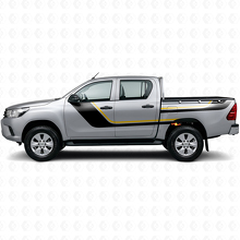 Twin Stripes Tür- und hintere Seiten-Vinyl-Aufkleber-Kit für Toyota Hilux 2015+ 2