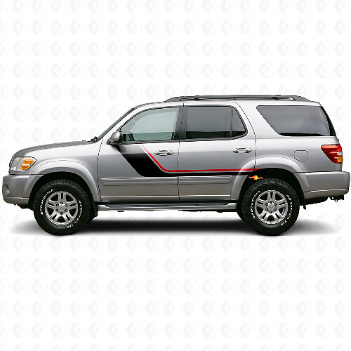 Twin Stripes Seiten-Vinylaufkleber-Set für Toyota Sequoia 2000-2007 1