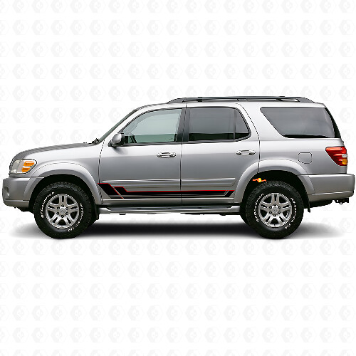 Twin Stripes Schweller Vinyl Aufkleber Set für Toyota Sequoia 2000-2007 1