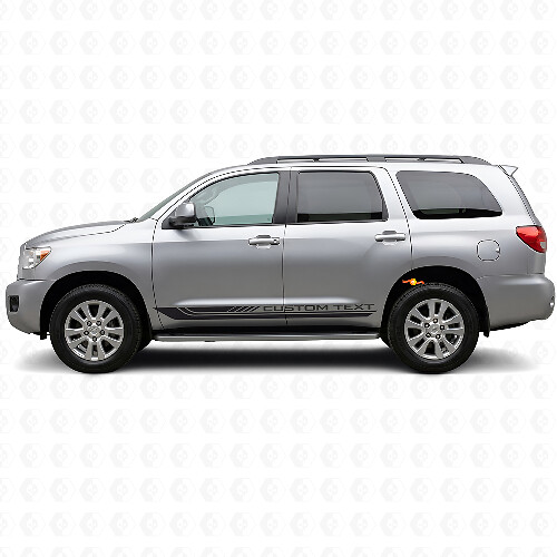 Karierte geschwungene Streifen Türschweller Vinylaufkleber für Toyota Sequoia 2007-2022